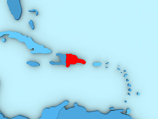 Image showing Dominican Republic on 3D map