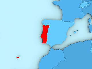 Image showing Portugal on 3D map