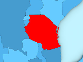 Image showing Tanzania on 3D map