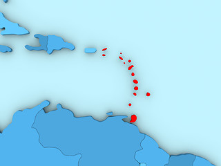 Image showing Caribbean on 3D map