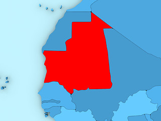 Image showing Mauritania on 3D map