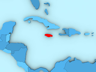 Image showing Jamaica on 3D map