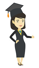 Image showing Graduate giving thumb up vector illustration.