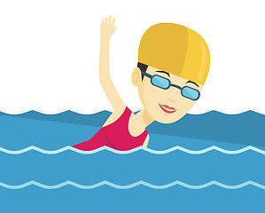 Image showing Woman swimming vector illustration.