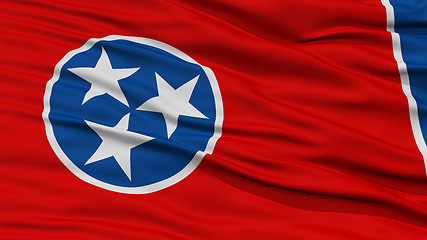 Image showing Closeup Tennessee Flag, USA state