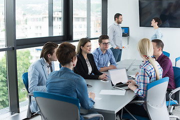 Image showing Business Team At A Meeting at modern office building