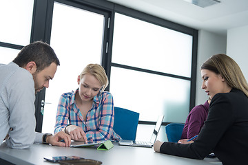 Image showing Business Team At A Meeting at modern office building