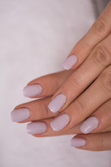 Image showing woman fingers with french manicure