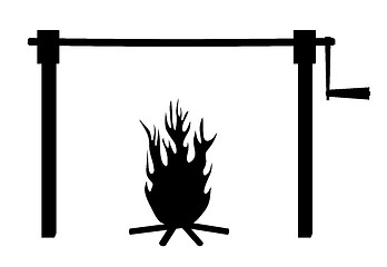 Image showing Spit roast fire