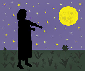 Image showing Sleepwalking girl