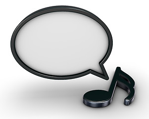 Image showing speech bubble and music note