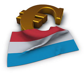 Image showing euro symbol and flag of luxembourg
