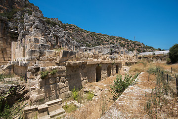 Image showing Ancient lycian Myra rock tomb