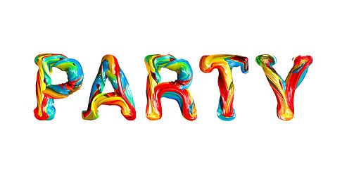 Image showing Colorful 3d text party.