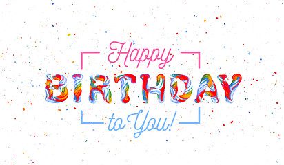 Image showing Colorful 3d text birthday