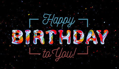 Image showing Colorful 3d text birthday