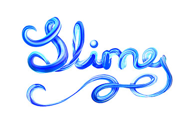 Image showing Colorful 3d lettering slime. Fun for children