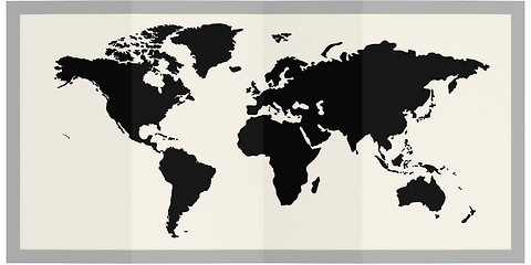 Image showing World map in frame isolated