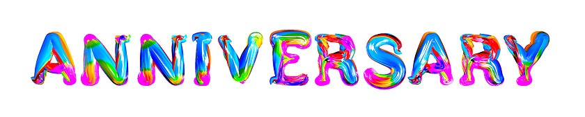 Image showing Colorful 3d text anniversary