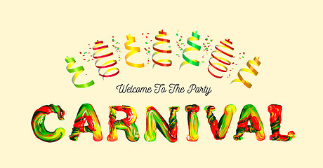 Image showing Colorful 3d text carnival.