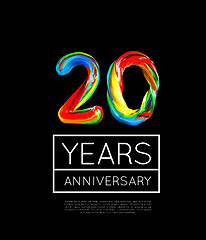 Image showing 20th Anniversary, congratulation for company or person on black background