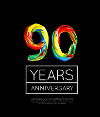 Image showing 90th Anniversary, congratulation for company or person on black background