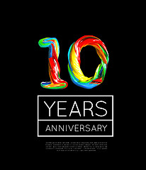 Image showing 10th Anniversary, congratulation for company or person on black background