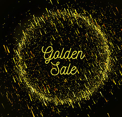 Image showing Gold rain sale background