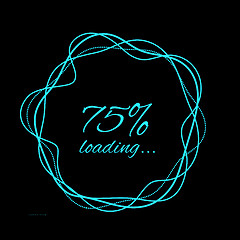 Image showing Loading in the form of a hand drawn circle consisting of several waving lines that cross each other. Vector illustration for HUD or UI design