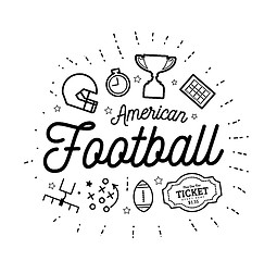 Image showing American football. Vector illustration in the style of thin line