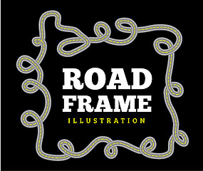 Image showing Curved road track in a frame.