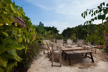 Image showing Rustic Indonesian outdoor furniture