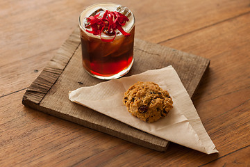 Image showing Cold brew coffee and cookie