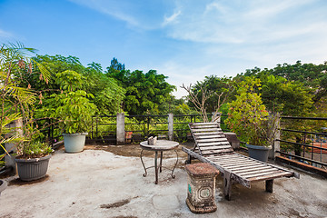 Image showing Rustic Indonesian outdoor furniture