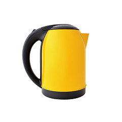 Image showing Yellow kettle isolated on white