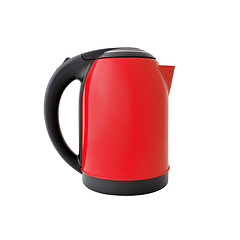 Image showing Red kettle isolated on white