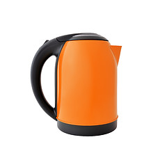 Image showing Orange kettle isolated on white