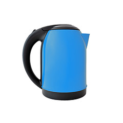 Image showing Blue kettle isolated on white