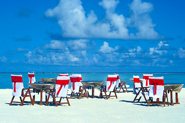 Image showing luxury dinner  Maldives island