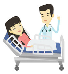 Image showing Doctor visiting patient vector illustration.