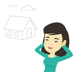 Image showing Woman dreaming about buying new house.