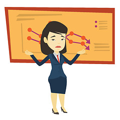 Image showing Bankrupt business woman vector illustration.