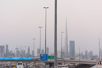 Image showing Dubai traffic jam