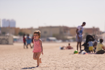 Image showing little cute girl at beach