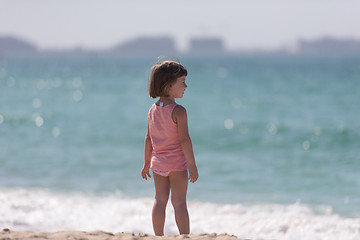 Image showing little cute girl at beach