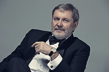 Image showing Senior Businessman sitting in chair