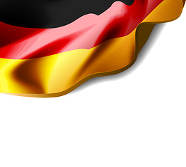 Image showing Waving flag of Germany close-up with shadow on white background. Vector illustration with copy space