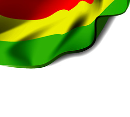 Image showing Waving flag of Bolivia close-up with shadow on white background. Vector illustration with copy space