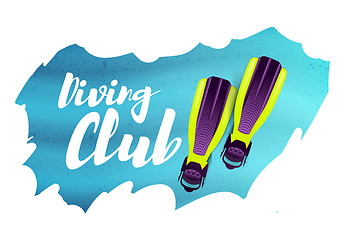 Image showing Diving club. Vector illustration with flippers