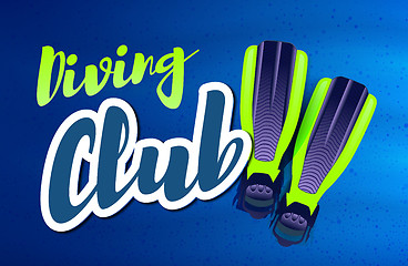 Image showing Diving club. Vector illustration with flippers